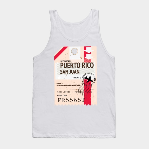 Puerto Rico San Juan vintage style travel ticket Tank Top by nickemporium1